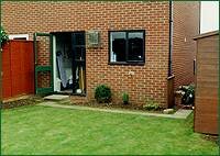 Garden before laying patio tiles